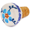 Polish Pottery Bottle Stopper 2&quot; Blue Chain UNIKAT