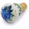 Polish Pottery Bottle Stopper 2&quot; Blue Rose