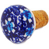 Polish Pottery Bottle Stopper 2&quot; Flowers On The Lake