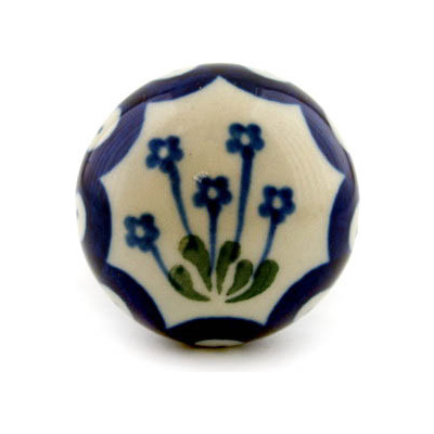 Polish Pottery Bottle Stopper 2&quot; Forget-me-not Peacock