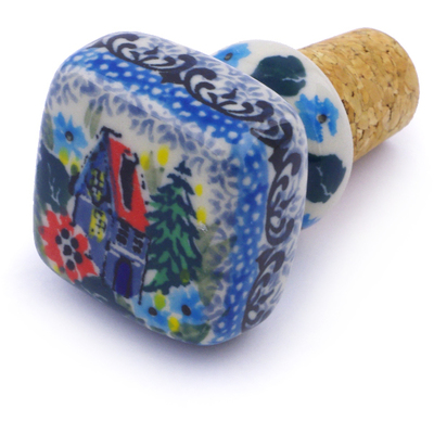 Polish Pottery Bottle Stopper 2&quot; Hidden Cottage UNIKAT