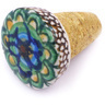 Polish Pottery Bottle Stopper 2&quot; Mardi Gras UNIKAT