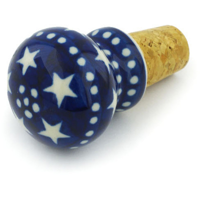 Polish Pottery Bottle Stopper 2&quot; Midnight Stars