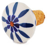 Polish Pottery Bottle Stopper 2" Peacock