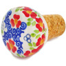 Polish Pottery Bottle Stopper 2&quot; Red Chains UNIKAT