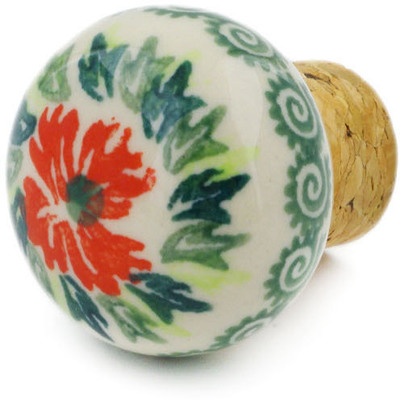 Polish Pottery Bottle Stopper 2&quot; Ring Of Flowers UNIKAT