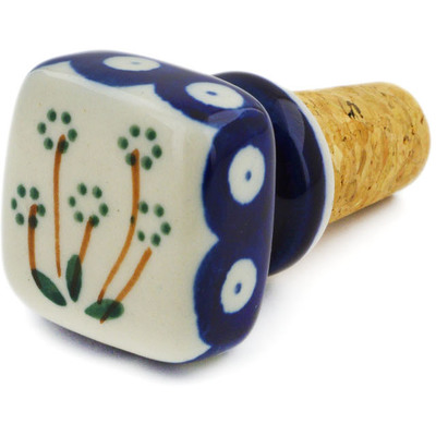 Polish Pottery Bottle Stopper 2&quot; Springing Daisies
