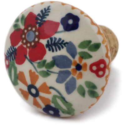 Polish Pottery Bottle Stopper 2&quot; Summer Bouquet UNIKAT