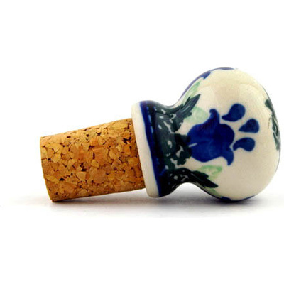 Polish Pottery Bottle Stopper 2&quot; Texas Bluebell