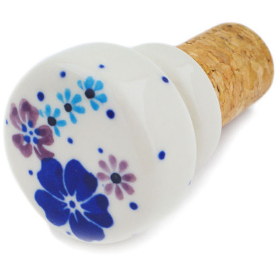 Polish Pottery Bottle Stopper 2&quot; The Floral Wish