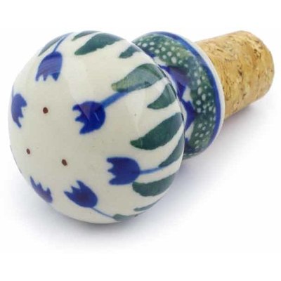 Polish Pottery Bottle Stopper 2&quot; Water Tulip