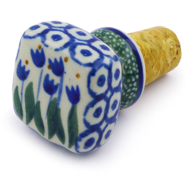 Polish Pottery Bottle Stopper 2&quot; Water Tulip