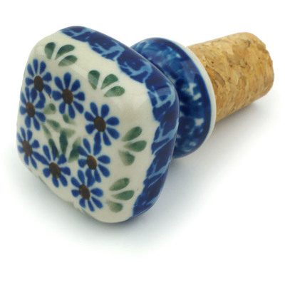 Polish Pottery Bottle Stopper 2&quot; Wildflower Garland