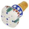 Polish Pottery Bottle Stopper 2&quot; Winter Evergreen