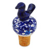 Polish Pottery Bottle Stopper 3&quot; Flowers On The Lake