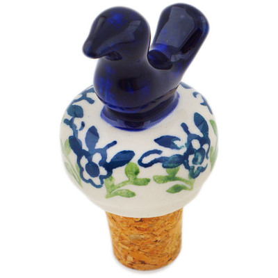 Polish Pottery Bottle Stopper 3&quot; Last Summer Flowers
