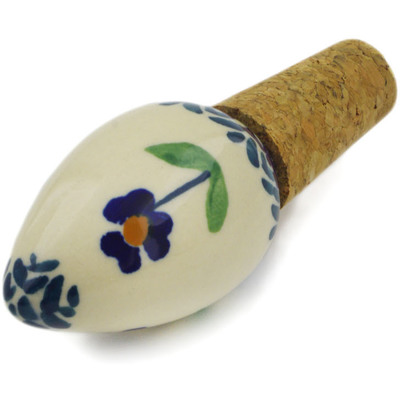 Polish Pottery Bottle Stopper 3&quot; Mariposa Lily