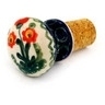 Polish Pottery Bottle Stopper 3&quot; Peach Spring Daisy