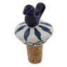 Polish Pottery Bottle Stopper 3&quot; Peacock Leaves