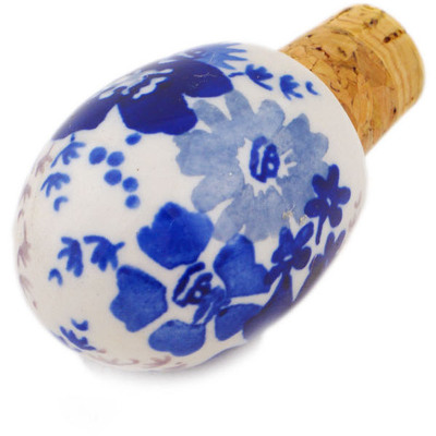 Polish Pottery Bottle Stopper 3&quot; Periwinkle Sweetness UNIKAT