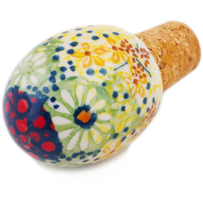 Polish Pottery Bottle Stopper 3&quot; Sunshine Grotto UNIKAT