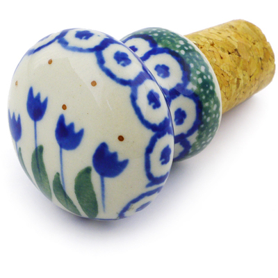 Polish Pottery Bottle Stopper 3&quot; Water Tulip