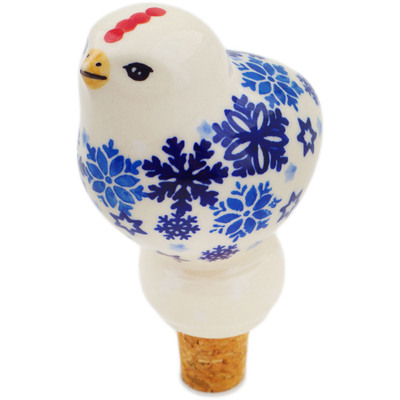 Polish Pottery Bottle Stopper 4&quot; Snowdrift
