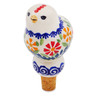 Polish Pottery Bottle Stopper 4&quot; Wave Of Flowers