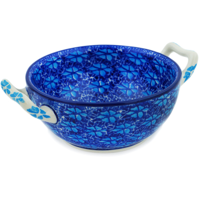 Polish Pottery Bouillon Cup 10 oz Deep Into The Blue Sea