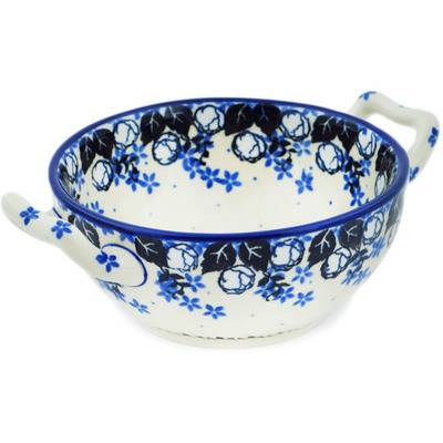 Polish Pottery Bouillon Cup 10 oz Flowers At Dusk