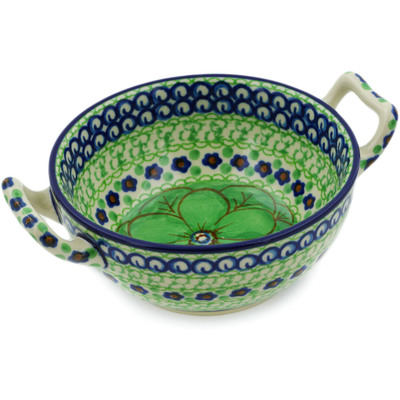 Polish Pottery Bouillon Cup 10 oz Key Lime Dreams UNIKAT