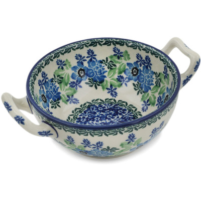 Polish Pottery Bouillon Cup 10 oz Pretty In Blue