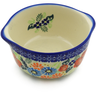 Polish Pottery Bouillon Cup 11 oz Bold Poppies UNIKAT