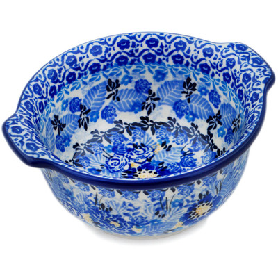 Polish Pottery Bouillon Cup 11 oz Fields Of Blue UNIKAT