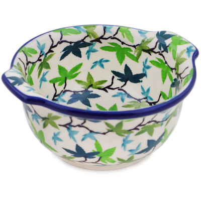 Polish Pottery Bouillon Cup 11 oz Full Forest UNIKAT