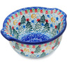 Polish Pottery Bouillon Cup 11 oz Glowing Christmas Trees UNIKAT