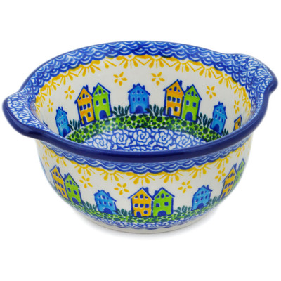 Polish Pottery Bouillon Cup 11 oz Riverside Village UNIKAT