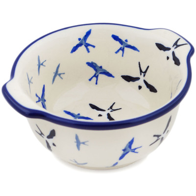 Polish Pottery Bouillon Cup 11 oz Soaring Swallows UNIKAT