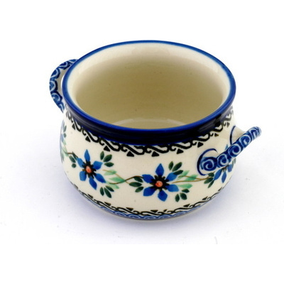 Polish Pottery Bouillon Cup 12 oz Azure Blooms