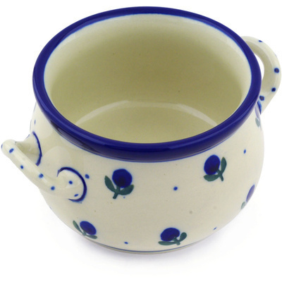 Polish Pottery Bouillon Cup 12 oz Blue Buds