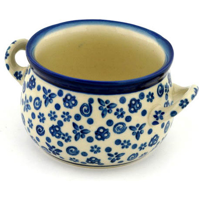 Polish Pottery Bouillon Cup 12 oz Blue Confetti