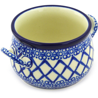 Polish Pottery Bouillon Cup 12 oz Blue Harmony