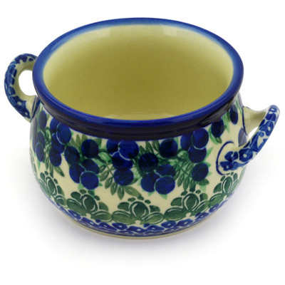 Polish Pottery Bouillon Cup 12 oz Blueberry Fields Forever