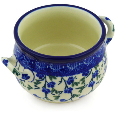 Polish Pottery Bouillon Cup 12 oz Cascading Blue Blossoms