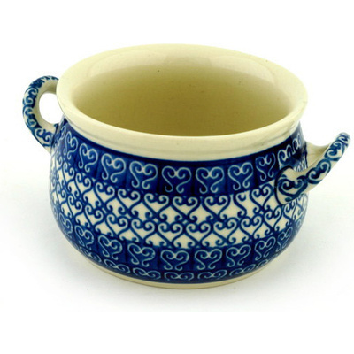 Polish Pottery Bouillon Cup 12 oz Lovely Heart
