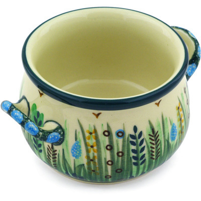 Polish Pottery Bouillon Cup 12 oz Prairie Land UNIKAT