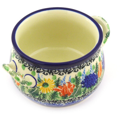 Polish Pottery Bouillon Cup 12 oz Splendid Blue Bell UNIKAT