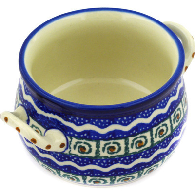 Polish Pottery Bouillon Cup 12 oz Swirls And Waves