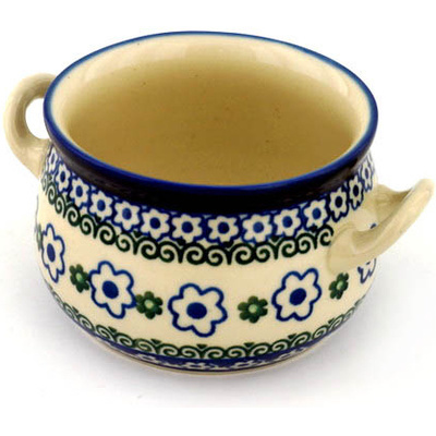 Polish Pottery Bouillon Cup 12 oz White Daisy Dots
