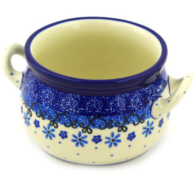Polish Pottery Bouillon Cup 12 oz Winter Star Flowers